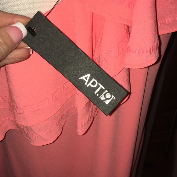 APT 9 Coral One-Shoulder Ruffle Dress M NWT - Picture 4 of 7